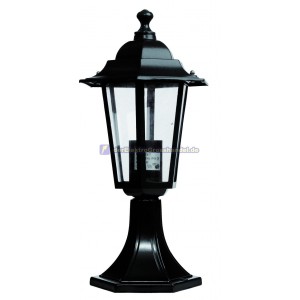 E27 Gartensockellaterne aus Aluminium, sechsseitig, wei&szlig;