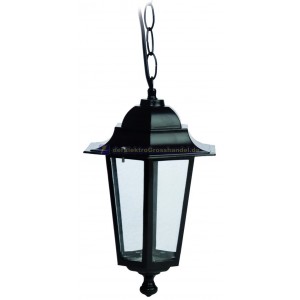 E27 Gartenh&auml;ngelampe Aluminium, sechsseitig, Kette, wei&szlig;