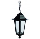 Farol de jardin de aluminio de 6 lados colgante / con cadena. E27, 60W. 230V. IP44. Uso externo. Blanco.