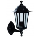 Farol de jardin de aluminio de 6 lados con brazo por abajo. E27, 60W. 230V. IP44. Uso externo. Blanco.