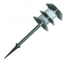 Estaca de jardin solar de 1 leds blanca alta calidad. Acero inox., Niquel Satin.