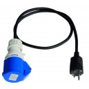 Prolongador convertid a clavica sucko a base Cetac, 3P (2P+t) 240V. 16A. 1M. (3x1,5mm).