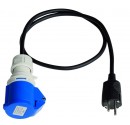 Prolongador convertid a clavica sucko a base Cetac, 3P (2P+t) 240V. 16A. 1M. (3x1,5mm).