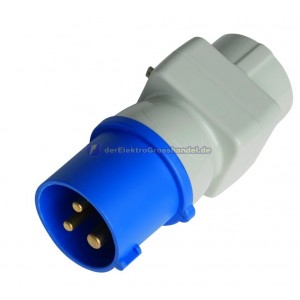Adapter zwischen Stecker Cetac 3P (2P + t) und Buchse Schuko &oslash;4,8mm 