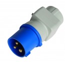 Adaptador clavija cetac 3P(2P+y) IP44-16A. 250V. a base aérea sucko 4,8mm 16A. 250A.