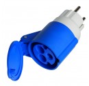 Adaptador clavija sucko 4,8mm. 16A. 250V. a base aérea cetac 3P (2P+t) IP44- 16A. 250V.