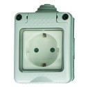 Base simple serie estanca IP55, uso exterior. para empotrar, 16A. 250V.
