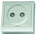 Base de superficie con tomas de televisión y FM, 9,5mm., serie superficie G-80 Focus, 80x80mm.Policarbonato.