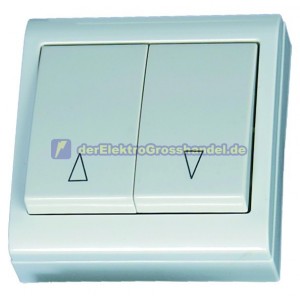 Doppel Aufputz-Umschalter Pfeilsymbol, 10A, 250V, wei&szlig;, Polycarbonat