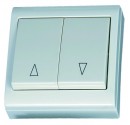 Doble pulsador de superficie blanco LG80 Focus, 80x80mm. 10A, 250V- Policarbonato.