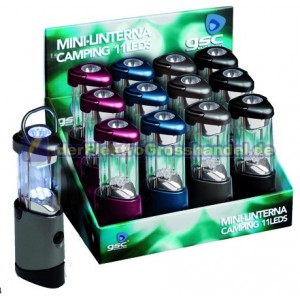 Display-Box mit 12 Taschenlampen mit Griff f&uuml;r h&auml;ngen, 11 LEDs