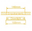 Mini-Downlight empotrable cuadrada de bajo consumo. Niquel Satin, 2x9W.