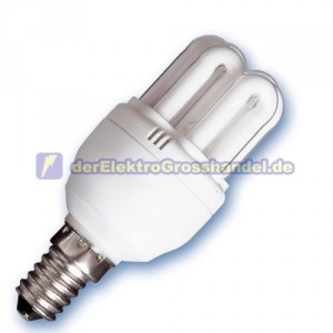 E14 6U Energiesparlampe Serie Mini, 11W, 2700K