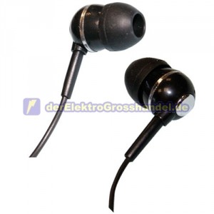 Stereo-Ohrh&ouml;rer Silikon 1,2m Schwarz 3,5mm-Klinkenstecker