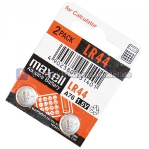 Leiste 10 Bliesters x 2 St. Knopfzelle LR44 1,5V Alkaline MAXELL