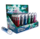 Expositor 24 Linterna de aluminio LED/corta. Tipo boligrafo.