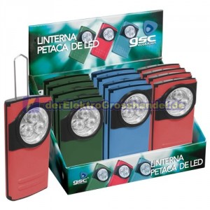 Display-Box mit 12 Taschenlampen aus Metall, 3 LEDs