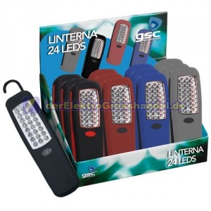 Display-Box mit 12 Taschenlampen mit Griff und Magnet, 24LEDs