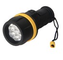 Linterna goma, resiste el agua 3 LEDs, Negra - Blister.