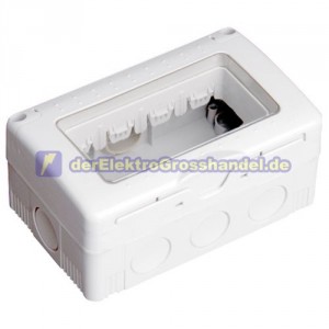Wasserdicht Geh&auml;use f&uuml;r Oberfl&auml;che, mit Deckel, 4-Module, IP55