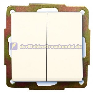 Doppel Umschalter 10A, 250V, wei&szlig;, Polycarbonat