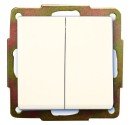 Doble conmutador de empotrar blanco 56x56mm.10A, 250V.