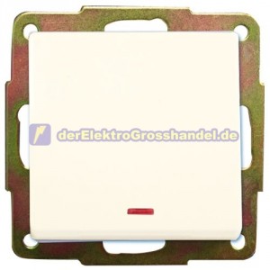 Kreuz-Umschalter zum einbauen, 10A x 250V, wei&szlig;, mit LED