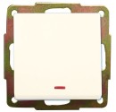 Conmutador de cruzamiento de empotrar blanco con LED 56x56mm.10A, 250V.