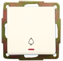 Pulsador de empotrar luminoso campana blanco, 56x56mm.10A, 250V.