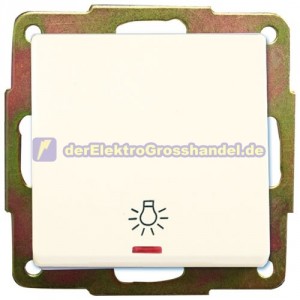 Wippe mit Symbol "Licht" 10A, 250V, wei&szlig;, aus Polycarbonat, mit Licht