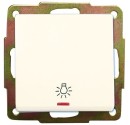 Pulsador de empotrar luminoso luz blanco, 56x56mm.10A, 250V.
