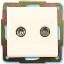 Base de empotrar TV-FM 9,5mm.Blanca, 56x56mm.