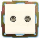 Base de empotrar TV-FM 9,5mm.Blanca, 56x56mm.