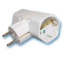 Adaptador doble sucko 2P+TT lateral. Policarbonato, 10/16A. 250V. máx.3500w.