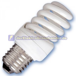 E27 Energiesparlampe Mini Spirale, 15W, 6400K