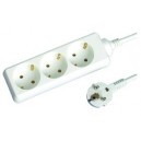 Base m&uacute;ltiple de 3 tomas (3T) con cable el&eacute;ctrico serie standard