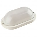 Aplique  ovalado de pl&aacute;stico liso E27 60W Blanco.230V. IP44.