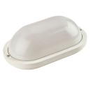 Aplique  ovalado de plástico liso E27 60W Blanco.230V. IP44.