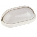 Aplique  ovalado semi-tapado de pl&aacute;stico liso E27 60W Blanco.230V. IP44.