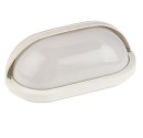 Aplique  ovalado semi-tapado de plástico liso E27 60W Blanco.230V. IP44.