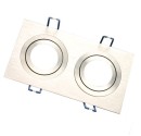 Aro empotrable liso rectangular doble. Aluminio, 92x174mm.