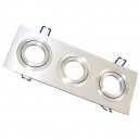Aro empotrable liso rectangular triple. Aluminio, 92x256mm.