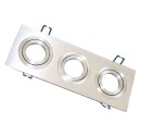 Aro empotrable liso rectangular triple. Aluminio, 92x256mm.
