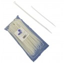 Bolsa de 25 unidades de bridas color natural, 100% nylon.  160x2,5mm.