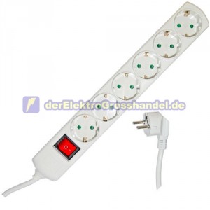 Steckdosenleiste 6-fach, Serie Ultra ohne Kabel, mit Schalter