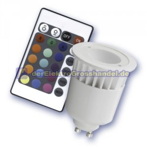 GU10 RGB dichroic LED-Lampe, 1LED, Keramik-Kunststoff 5W 