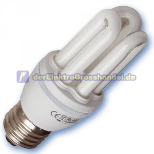 E27 3U Energiesparlampe Serie Mini, 7W, 2700K