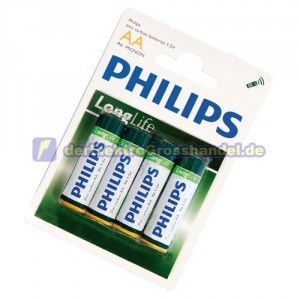 Box 12 Bliester x 4St. Mignon Zink-Kohle Batterie PHILIPS R6/AA 1,5V