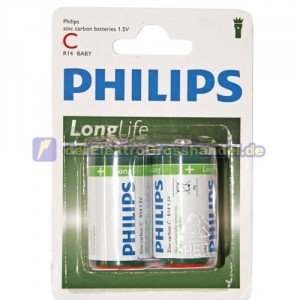 Box 12 Bliester x 2St. Baby Zink-Kohle Batterie PHILIPS R14/C