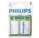 Caja 12 blisters de 2 unidades de pilas salinas R-20 (D) PHILIPS